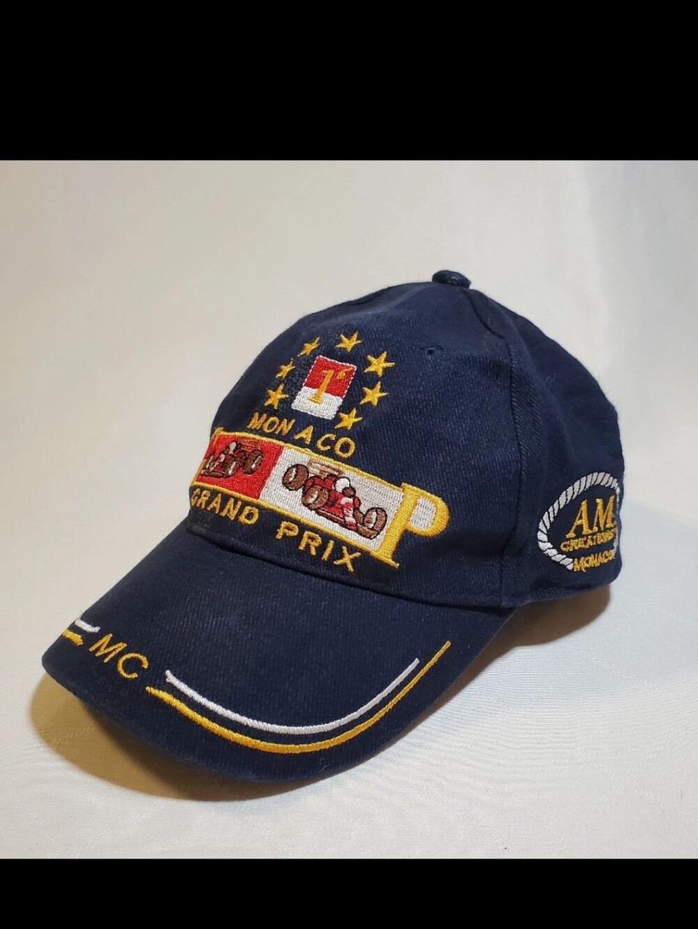 Vintage Youth Monaco Grand Prix Hat F1 Racing Cap Embroidered Monte-Carlo 90s